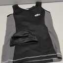 BaronHong Women Lesbian Tomboy Zip Up Chest Binder Quick-Drying Swimwear Vest Tank Top+Swimming Pants (Small, Black)