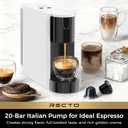 CHULUX RectoCaf Espresso Machine for Nespresso Original Capsule Pod, 20 Bar Professional Italian Pump Coffee Machine, Extra Mini Espresso Maker for Home & Office, White