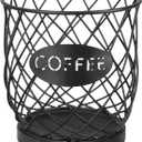 YINMIT K Cup Holder Organizer, Sturdy Coffee Pod Holder Organizer, 35 Kcup Large Capacity Storage Basket for Kitchen Counter and Office Desktop (Black-Circular)