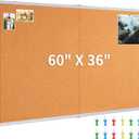 maxtek Large Cork Board 60 x 36 in, Bulletin Board for Walls, 5'x 3' Extra Aluminum Framed Corkboard, Foldable Wall Mounted Back to School Pin Memo Notice Cork Board for Office, Home Wall Display