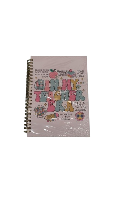 In My Teacher Era Notebook, Teacher Appreciation Gifts Journals for Women, Coquette Cute Spiral Notebook Journals for Work School, Teachers Office Supplies Gifts, Pack Of 2
