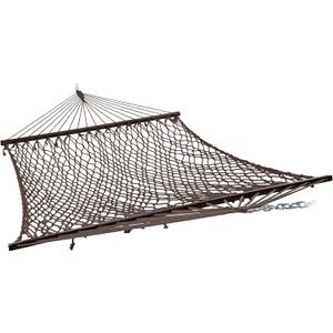 Sunnydaze Cotton Rope Hammock for Outside - 450-Pound Capacity Indoor or Outdoor Hammock with Spreader Bars - Brown