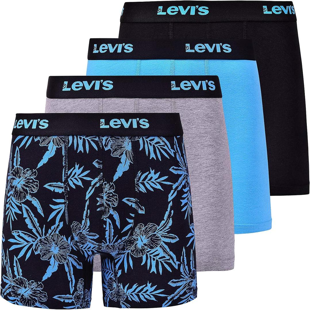 Levi's Mens Boxer Briefs Breathable Stretch Underwear 4 Pack (2X, Blue Hib)