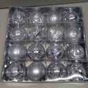 3.15" Silver Christmas Ball Ornaments Set, 16pc Silver Xmas Tree Ornaments Decoration, Shatterproof Large Decorative Hanging Balls with Loop for Christmas Party Holiday Wreath Garland Home Decor