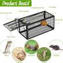 Qualirey 2 Pcs Humane Rat Trap Chipmunk Rodent Mouse Squirrel Trap 9.1 x 4.5 x 4.5 Inches Live Animal Mouse Voles Hamsters Live Cage Rat Cage for Mice Easy to Catch and Release (Black)