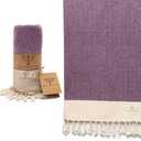 SMYRNA TURKISH COTTON Vintage Series Turkish Beach Towel Oversized, 37x71 inch, Extra Large Quick Dry Sand Free Beach Blanket, Lightweight Cotton Pool, Spa, Travel, Gym, Adult Bath Towel, Purple