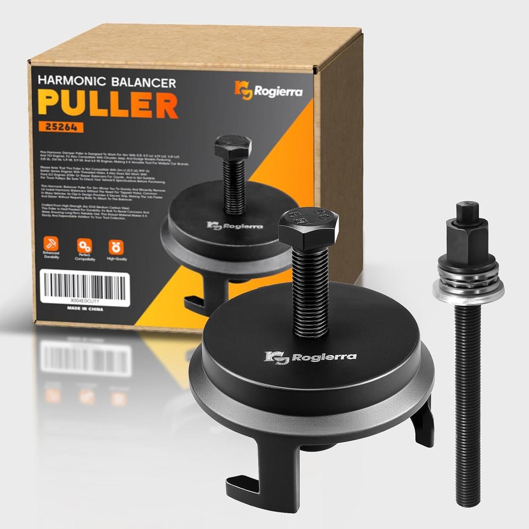 For GM 25264 Harmonic Balancer Puller, Harmonic Balancer Installation Tool for LS Crank Pulley Puller for GM Chrysler Jeep Dodge, Harmonic Damper Puller for Engine Balancer Removal Replacement