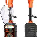 RV Surge Protector 50 Amp Flag Design - Upgraded 16000J Power Surges Voltage Protection Circuit Analyzer IP68 Waterproof Cover for 50A RVS Camper Trailer Must Haves (50Amp, Orange)