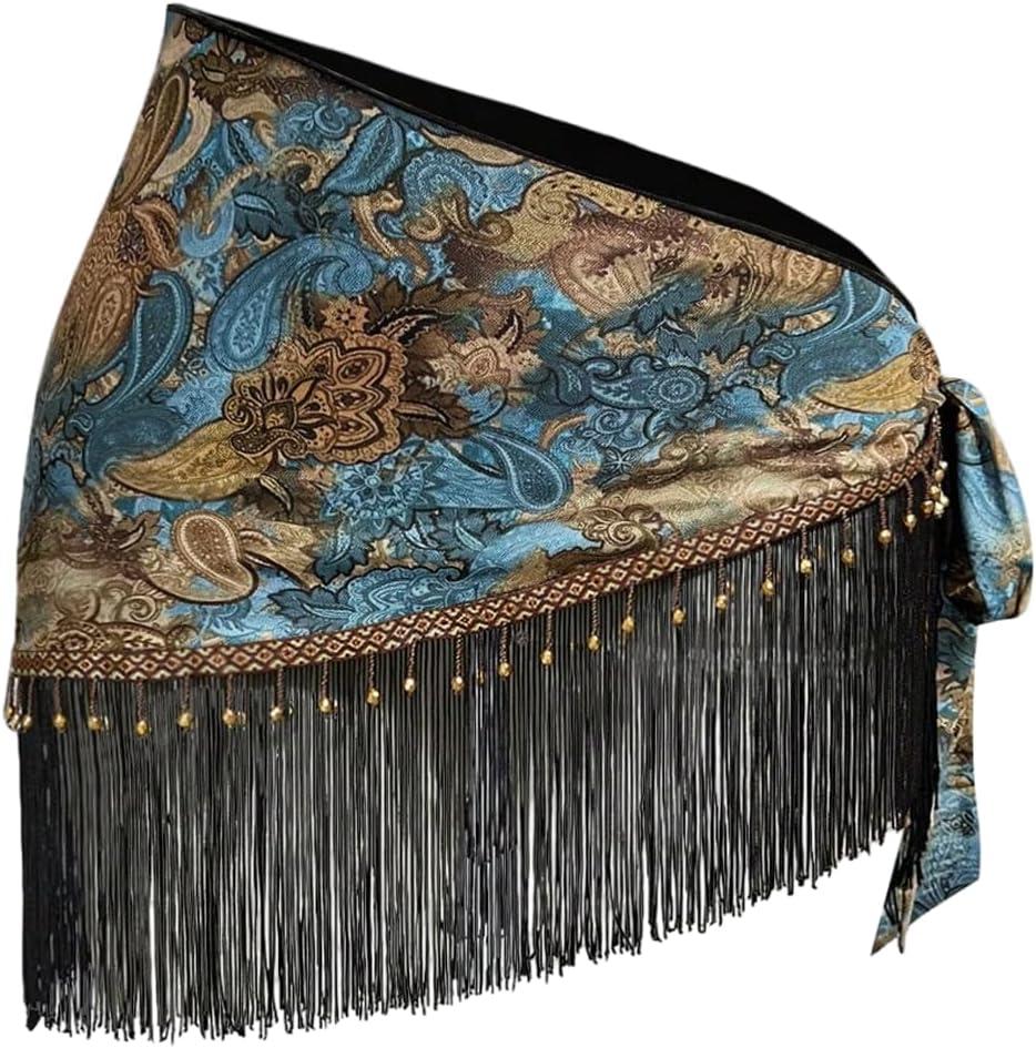 MakeMeChic Women's Wrap Fringe Skirt Beach Cover Up Low Waisted Tie Side Boho Swim Suit