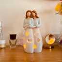 Sisters for Mom | Candle Holder Statue with Flickering LED Candle | Mothers Day, Friendship Bday, Bestie, BFF Christmas Unique Present for Her