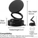 2 x Car Phone Holder Magnetic Phone Holder for Car Cell Phone Car Mount Phone Mount 360 Degrees Rotation Strong Suction Cup for Gym Mirrors Stable Holder Workout Videos Dashboard Holder iPhone & Android