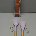 Large Silicone Cooking Spoons Set, 2 Pcs Heat Resistant Serving Spoon, Multifunction Nonstick Spatula Spoon for Mixing, Stiring, Basting, Scooping,Scraping (Lilac Dream)