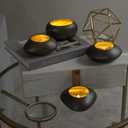 NativeSkins Tealight Holders - Glow Stones Set of 4 - Decorative Votive Candle Holders for Table Centerpiece, Tea Light Candle Display