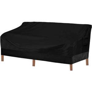 Vailge Heavy Duty Patio Sofa Cover, 100% Waterproof 3-Seater Outdoor Sofa Cover,Lawn Patio Furniture Covers with Air Vent and Handle (Black, 85"wx37"Dx35"H)