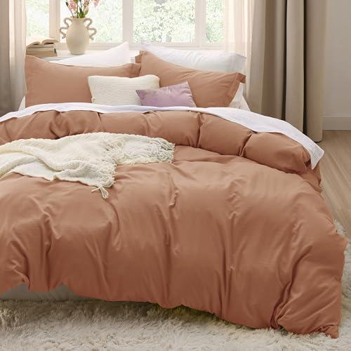 Bedsure Taupe Duvet Cover King Size - 3 Pieces Prewashed Cotton-Like Extra Soft Bedding Set, Includes 1 Duvet Cover 104x90 Inches with Zipper Closure & 2 Pillow Shams, Comforter Not Included