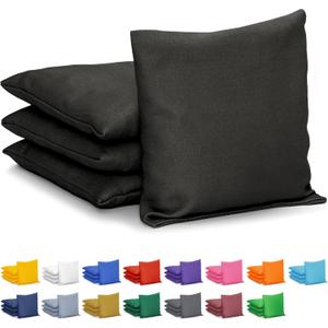 GoSports Classic Cornhole Bean Bags Set of 4-16 Colors - Regulation All Weather, Mix and Match, (Black)