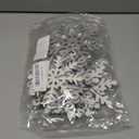 OuMuaMua 12 Set Winter Christmas Centerpiece Table Decorations - 24pcs Wooden Snowflakes Decor 3D Silver White Snowflake Tabletop Decor for Xmas Holiday Tiered Tray Winter Farmhouse Home Decor