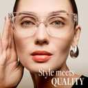 CCVOO 1.5 Style Reading Glasses for Women, Stylish Eyeglasses, Blue Light Readers, Cheaters, (A1 Mix)
