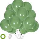 CANREVEL Sage Green Balloons - 50pcs 12 Inch Olive Green Latex Balloons for Birthday Party Baby Shower Wedding Christmas Holiday Balloon Jungle Decorations