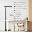 STERREN Eye-Care Led Floor Lamp,76" Tall Office Floor Lamp, 105W Black Modern Free-Standing Lamp, 11100LM Bright Reading Lamp for Study Room,Living Room,Meeting Room,4000K