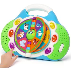 BainGesk Learning Toys for 1 2 3 Year Old Boys Girls, Alphabet Flip Toys with Sound and Light, Musical Educational Toys for Toddlers 2-3, Christmas Birthday Gift for Baby Age 12-18 Months