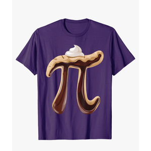 Funny Chocolate Cream Pie Pi Day Math Lover Kids Foodie Pun T-Shirt Purple M