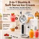 SYINTAO Slushie Machine No Ice Needed, 2-in-1 Frozen Drink & Soft Serve Ice Cream Maker, Self-Chilling Slushy Maker with 5 Presets, LED Display & Auto Clean for Home & Party (White)