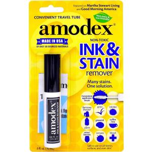 Amodex Ink & Stain Remover Traveler 0.5oz Bottle with Built-in Brush