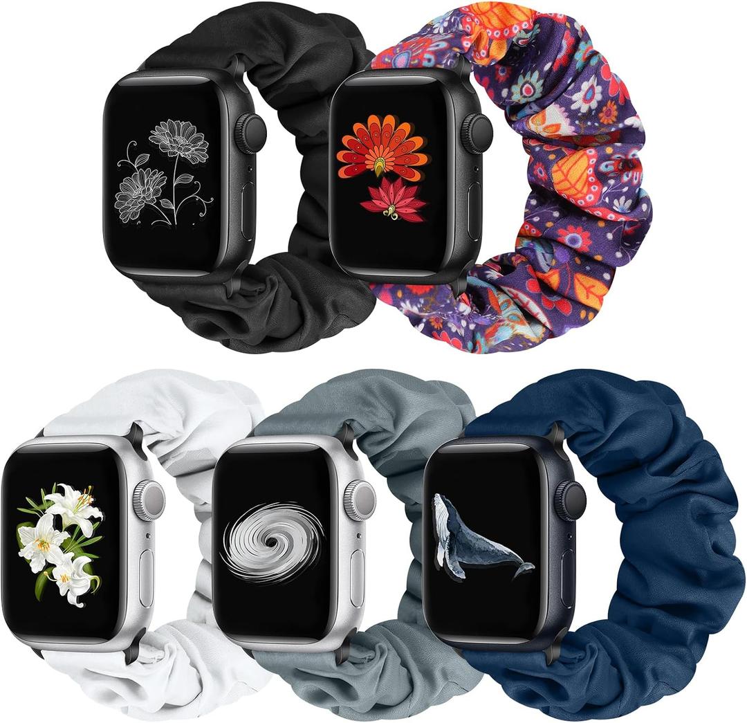 Beatlone Scrunchie Solo Loop Watch Bands Compatible for Apple Watch Band 38mm 40mm 41mm 42mm 44mm 45mm 46mm 49mm Soft Stretchy Women Elastic Strap for iWatch Series 11 10 9 8 7 6 5 4 SE Ultra 3 2 1