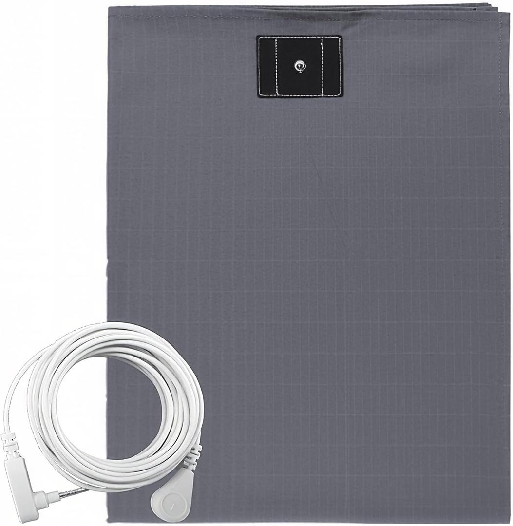 NIULAFR Grounding Sheet Kit, Grounding Flat sheet with 15ft US Grounding Cable, Fits All Bed Sizes, Organic Cotton&Silver Fiber,100% Conductive Grounding Mat for Better Sleep (California king), Gray