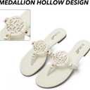 katliu Women's Flat Sandals Flip Flop Sandals Comfortable Dressy Thong Sandals (White, M)