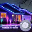 Hillban 60 sets Magnetic Light Clips for Govee H706 Outdoor Lights Mounting Clip with Iron Sheet Light Clips Magnetic Compatible with Govee Pro Permanent Outdoor Lights Extension (White)