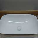 J-FAMILY 14.5'' x 10'' Bathroom Small Vessel Sink Above Counter White Porcelain Ceramic Sink Bowl Small Vanity Sink Lavatory Wash Basin