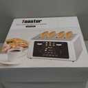 Touch screen Toaster 4 slice,Stainless Steel Digital Timer Toasters with Sound/Screen-Off Function,6 Bread Types & Shade Settings,Smart 1.5 Wide Slots Toaster with Bagel,Defrost,Stainless Steel