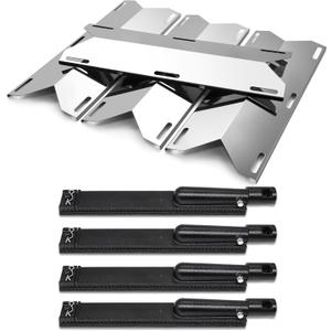 Hiorucet Grill Parts Replacement for Jenn Air 4 Burner 720-0061-LP 720-0062-LP 720-0099-NG 720-0062-LP Gas Grill, Heat Plates and Cast Iron Burners for Nexgrill 720-0061 720-0062 720-0099 720-0063