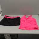 Women's Tankini Bathing Suits with Skirt Two Piece Tummy Control Swimsuits Ladies Swimwear (Large, Hot Pink Black)