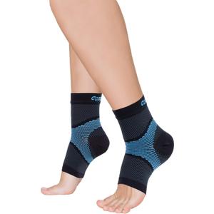Copper Fit ICE Plantar Fascia Compression Foot and Ankle Sleeve Infused with Menthol, 1 Pair (Small/Medium)
