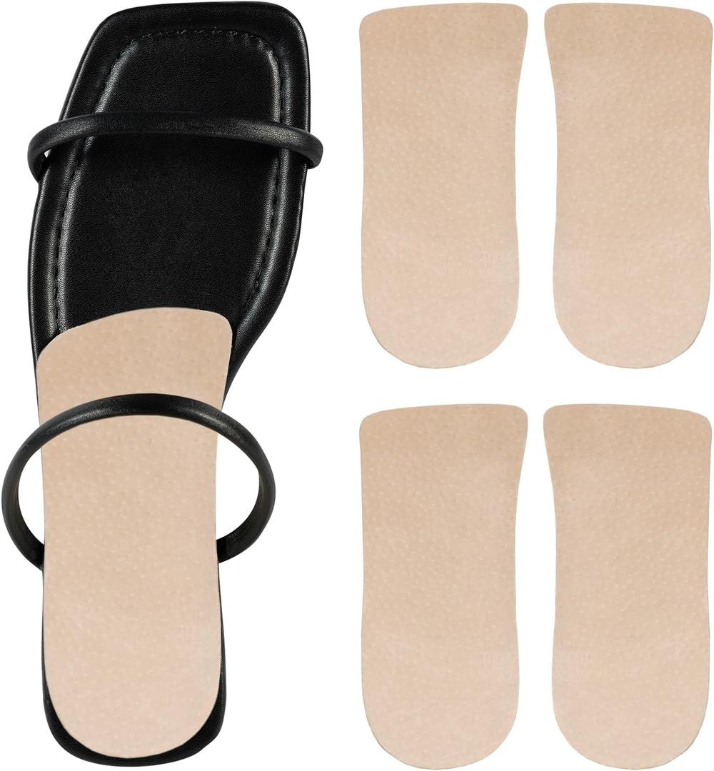 2 Pairs Pigskin Heel Cup Cushions for Women Plantar Fasciitis, Heel Bone Spur, Achilles Tendon, Adhesive 0.32" Thickness, Heel Lift Inserts Insoles Relief Pain for High Heels Sandals Flats Large 8-12