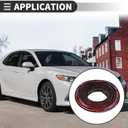 Motoforti Universal Car Weatherstrip Door Weather Stripping Edge Trim Seal Strip Self Adhesive Weather Seal Strip for Door, 16Ftx0.31", T-Shape, Plastic, Black