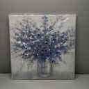 TAR TAR STUDIO Abstract Bouquet Canvas Wall Art: Blue Flowers in Vase Artwork Print Painting for Living Room Office (24''W x 24''H, Multiple Sizes)