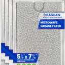 Microwave Filter Replacement 7.64 x 5.12 for GE WB06X10309 WB06X10359 Microwave Grease Filter - Also Fits LG Kenmore and More - Filters Kitchen Oven Air Entering Over the Range Vent Fan (4-Pack)