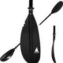 Kayak Paddle - Adjustable 2 Pieces Aluminum Alloy Shaft with Glass Fiber Blade for Surfing,Oar Fishing Easy Packable Travel (90.5"-1 paddle, Black)