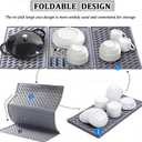 Silicone Dish Drying Mat for Kitchen Counter, Collapsible Trifold Large Dish Drainer Mat, Drying Mat with Hook, 24x16In Non-Slip Silicone Sink Mat, Easy to Clean (Gray)