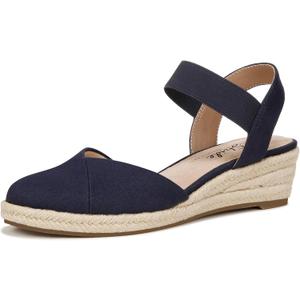 LifeStride Womens Kimmie Wedge Espadrilles Lux Navy, 8.5 M