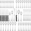 48 Pcs Silverware Set with Steak Knives Service for 8,Stainless Steel Flatware Set,Mirror Polished Cutlery Utensil Set,Home Kitchen Eating Tableware Set,Include Fork Knife Spoon Set,Dishwasher Safe