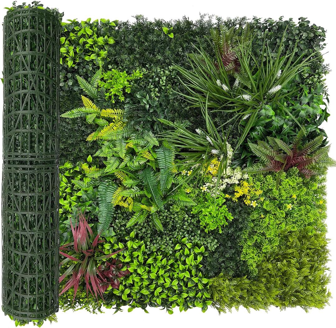 Artificial Plant Wall Boxwood Roll: 40"x120" UV Resistant Green Leaves Faux for Interior Backdrop,Garden and Indoor Outdoor Wall&Fence Covering Privacy, Party Wall Fence Decor