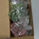 HappyHapi 12 Pcs Artificial Succulents Mini Fake Plants Unpotted Faux Succulent for Craft, Small Plastic Succulents Assortment in Flocked Green Floral Decor for Party, Cake, Garden & Outdoor