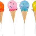 Fun Express Latex Balloon Sticks Kit, Ice Cream Cone 5" - Makes 6