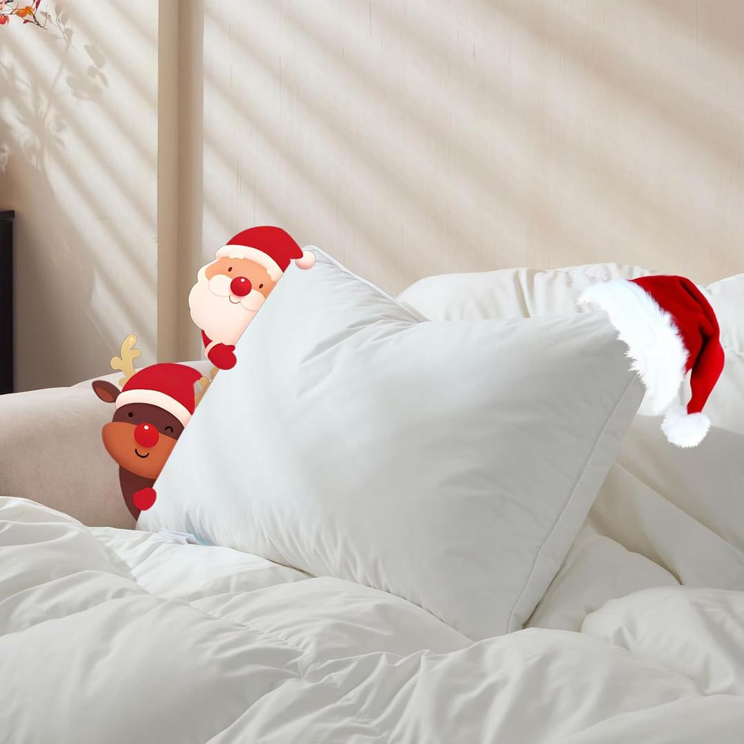 Goose Feather Down Pillows Queen Size Set of 1, Soft Pillows with 100% Organic Cotton Fabric, Luxury Hotel Quality Bed Pillow 1 Pack for Sleeping, Breathable & Fluffy (20" x 30")