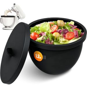 Thickened & Upgraded Silicone Liners for Kitchen Tilt-Head 5 Qt Mixers, Mixing Bowl Insert with Lids Compatible with Tilt-Head & Bowl-Lift Stand Mixers,Eliminate Replacement Bowl Needs(black)
